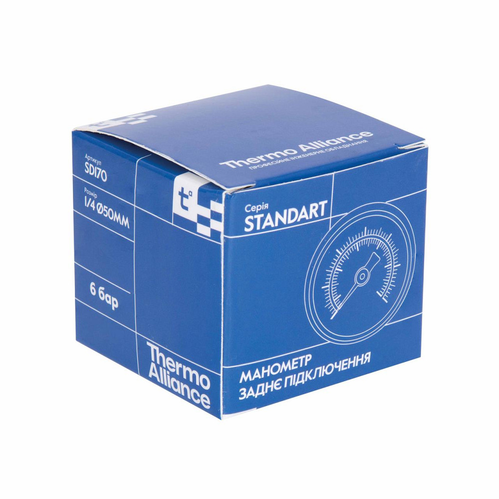 Манометр Thermo Alliance Standart 6 барів 1/4", заднє під'єднання SD1716B Київ - фото 7