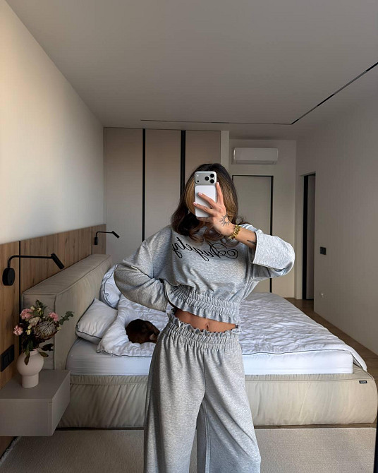 Жіночий стильний трендовий оверсайз костюм двійка двонитка Одеса - фото 7