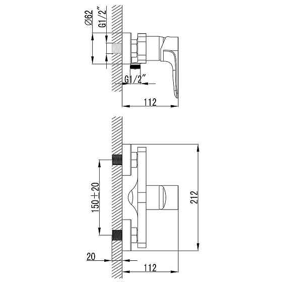 Змішувач MAGGIORE Ø40 для душу CORSO 9608300 (BE-1D122C) Київ