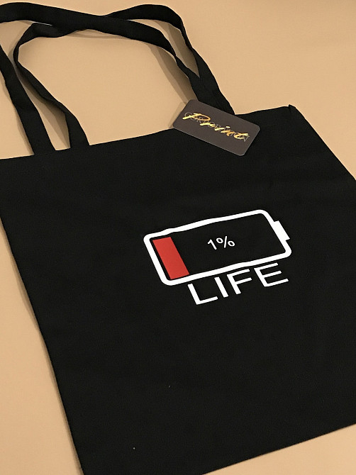 Еко-сумка - ШОПЕР С ПРИНТОМ LIFE 1% Чернівці - фото 4
