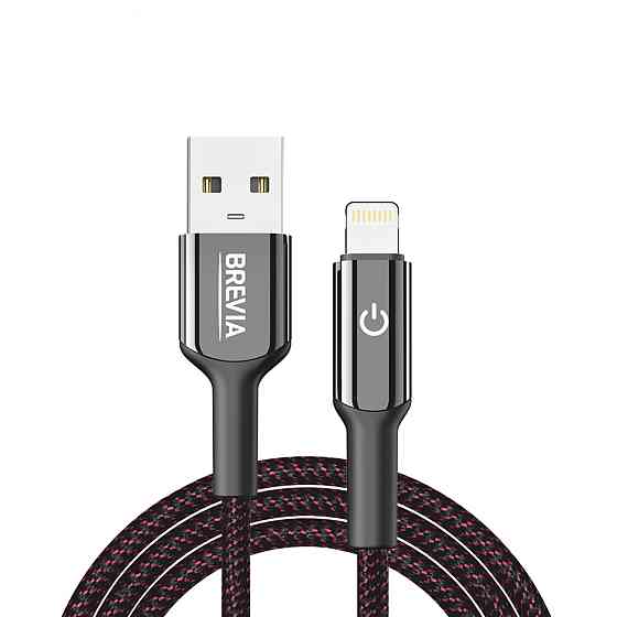 Кабель Brevia USB to Lightning 2,4А 1,2м, чорний box (54120BULC1) Львів