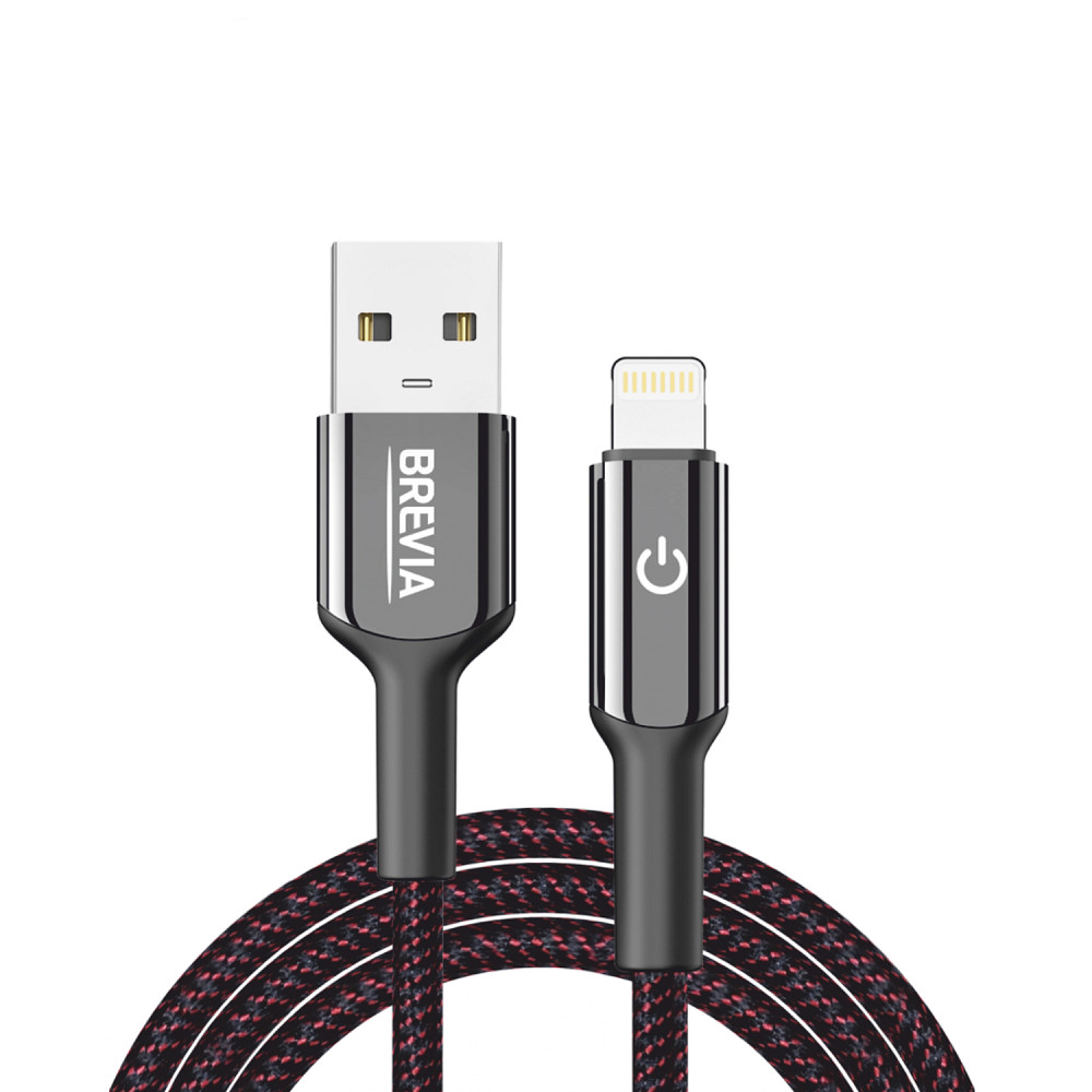 Кабель Brevia USB to Lightning 2,4А 1,2м, чорний box (54120BULC1) Львів - фото 1