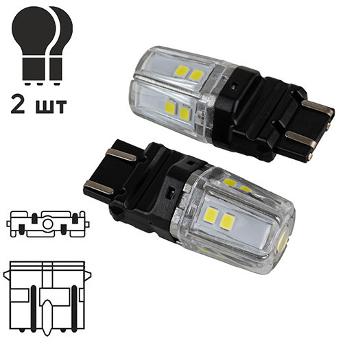 LED лампа PULSO 3157 габаритна 12SMD-2835, 2 контакти, 9-36В, 550/100лм, біле світло Харків - фото 4