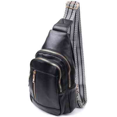 Сумка Vintage Слінг жіноча з екошкіри Чорна (22748) Вінниця