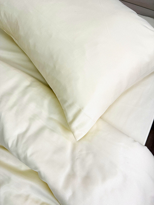 Комплект постільної білизни Ecotton полуторний 150х215 см однотонний кремовий Cream Yellow Коломия - фото 1