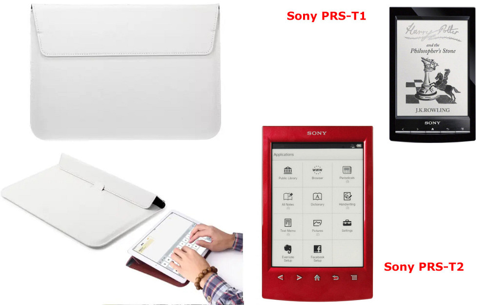 Чехол-конверт VitoCase для Sony PRS-T1, Sony PRS-T2, с функцией подставки для книги Белый Киев - изображение 1