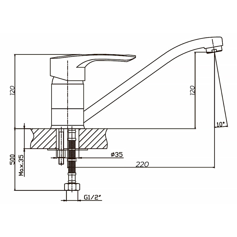 Кухонний змішувач Haiba Hansberg 004 бежевий HB0180 Харків - фото 2