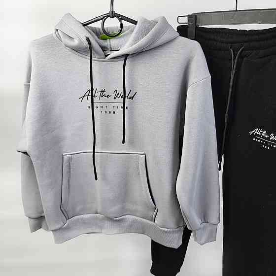 Детский подростковый спортивный костюм Турция для мальчика черный 3нитка флис 134,140,146 Николаев