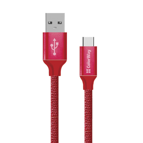 Кабель USB Type-C ColorWay CW-CBUC008-RD 2,4A 2м червоний Житомир