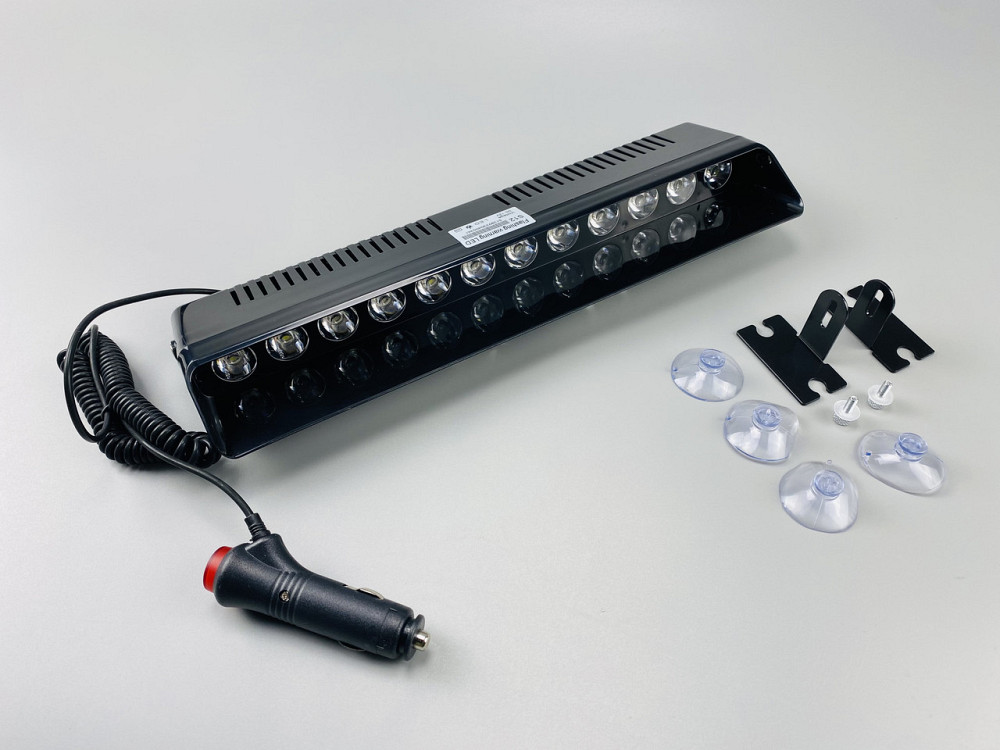 Маячок проблисковий S12 автомобільний стробоскоп 9-80V (12 led діодів) білий спалах (під скло) мигалка Мукачево - фото 4