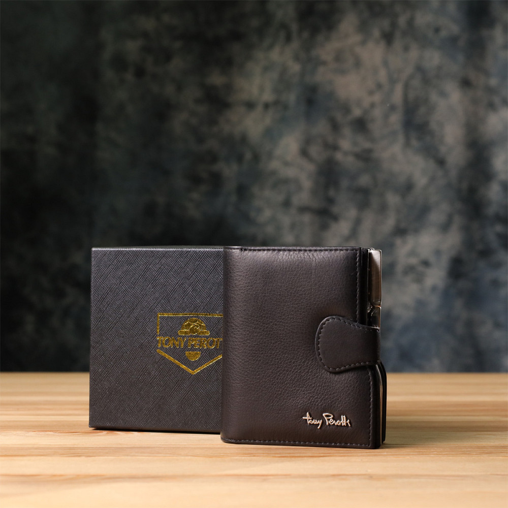 Женский вертикальный кошелек из натуральной кожи Tony Perotti 20842_1 (2656 nero) Черный Киев - изображение 1