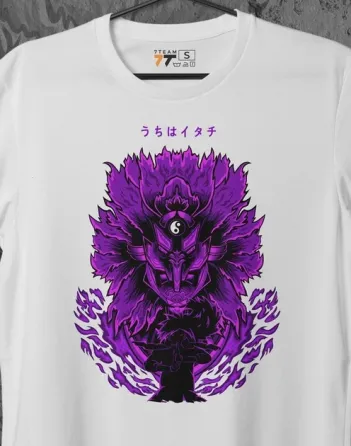 Футболка для подростка мальчика с принтом Наруто Сусаноо Саске Белая Размер 160 Anime10016 Днепр