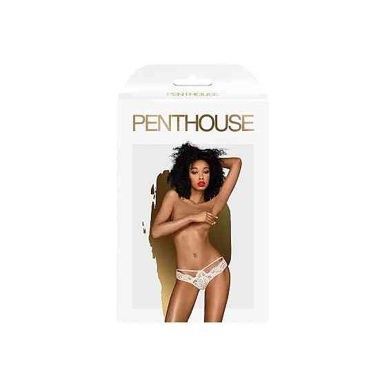 Трусики-бразиліана Penthouse Mermaid Fantasy L/XL Rosa, мереживо, низька посадка, ремінці, бантики Sex Aura Київ