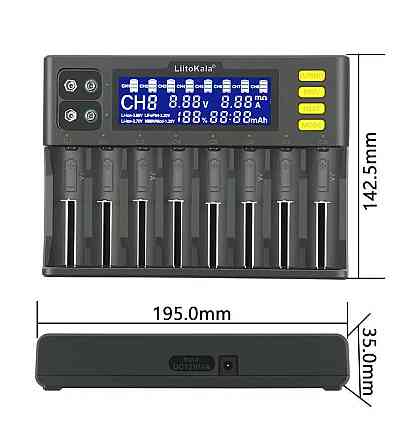 Зарядний пристрій Liitokala Lii-S8 (на 8 каналів) з блоком живлення і автомобільним адаптером Вінниця