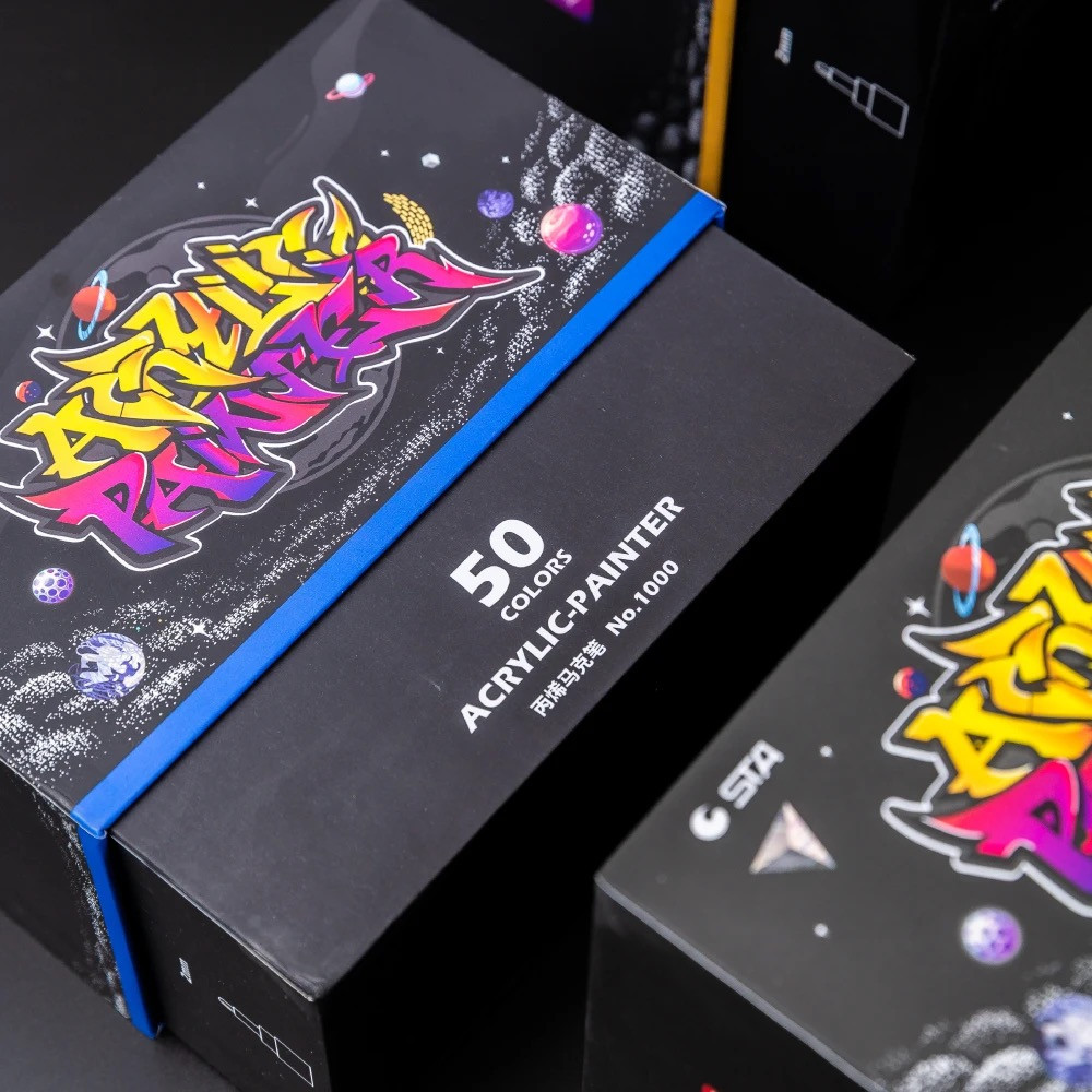 Маркери акрилові STA для малювання, преміум якість, набір 50 кольорів, універсальні для скла, дерева, ткани та кераміки Кам'янець-Подільський - фото 2