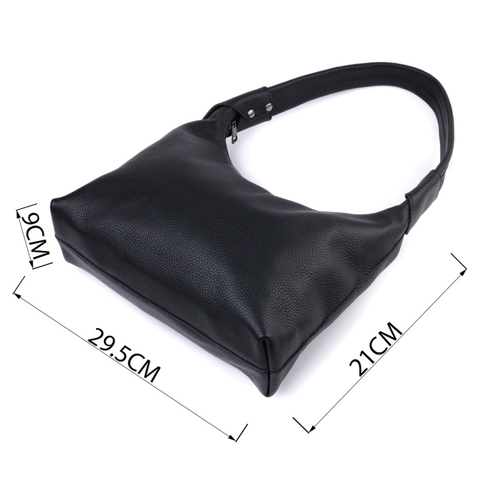 Жіноча сумка на плече з натуральної шкіри флотар Чорна (SHVIGEL) Київ - фото 7