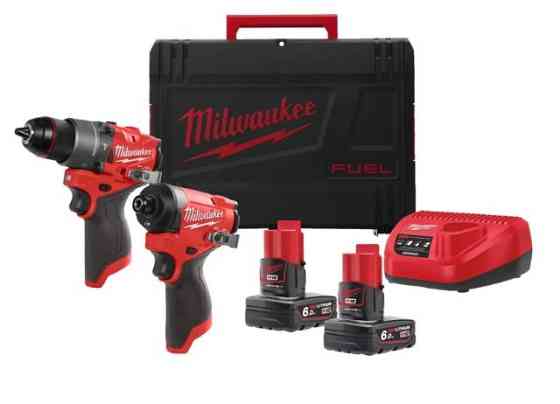 Набір з 2х інструментів безщіткових акумуляторних MILWAUKEE M12 FPP2A2-602X (дриль-шуруповерт з ударом M12 FUEL FPD2-0, гвинтове Одеса