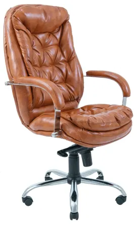 Офісне Крісло Керівника Richman Venice Madras Cognac Хром М2 AnyFix Коричневий Київ