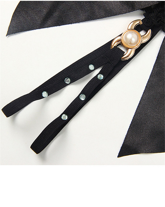 Трусики еротичні з бантом та камінцями one size чорний Київ - фото 2