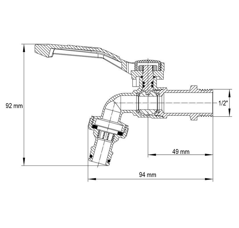 Кран поливу Koer KR.247 - 1/2" з конектором для швидкого підключення (KR3196)   ( 22448 ) Харків - фото 2