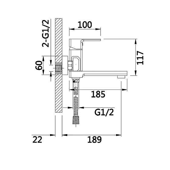 Змішувач для ванни Lidz Dozorca 0051 з поворотним виливом (з душовим гарнітуром) (k35) LDDOZ0051CRM45404 Chrome Київ