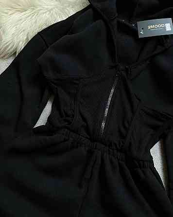 Женский теплый комбинезон с капюшоном и имитацией корсета трехнить на флисе + трикотаж рубчик 46/48 Одесса