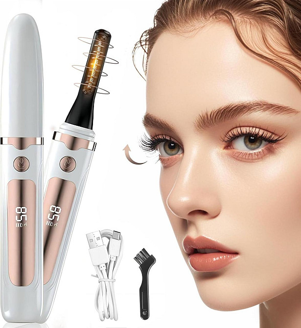 Електричні щипці для вій ZIOU BT-HEC01-WH Білий підігрів LED дисплей 4 режими USB-C гребінець 10с 24H стійкість захист від Київ - фото 1