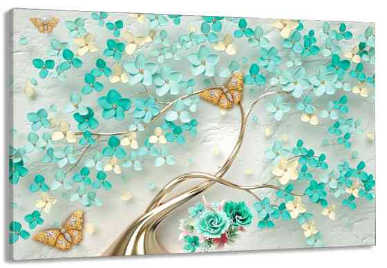 Картина холст в гостиную / спальню  Дерево в квітах     MLP_302 70x140 см Киев