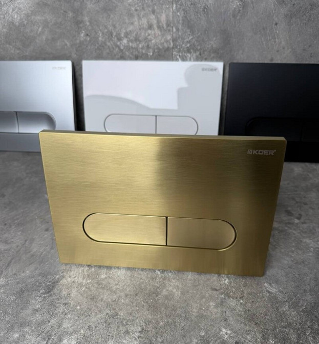 Панель змиву Koer KT-0608-12 240x160x10mm пластик., кнопка закруглена (колір матове золото) (KR6126)   ( 24359 ) Харків - фото 8