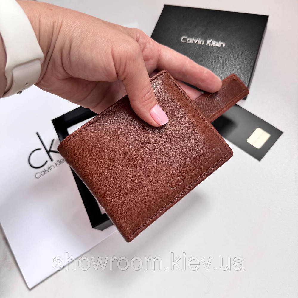 Мужской кожаный кошелек на магните Ск (82081) коричневый Киев - изображение 2