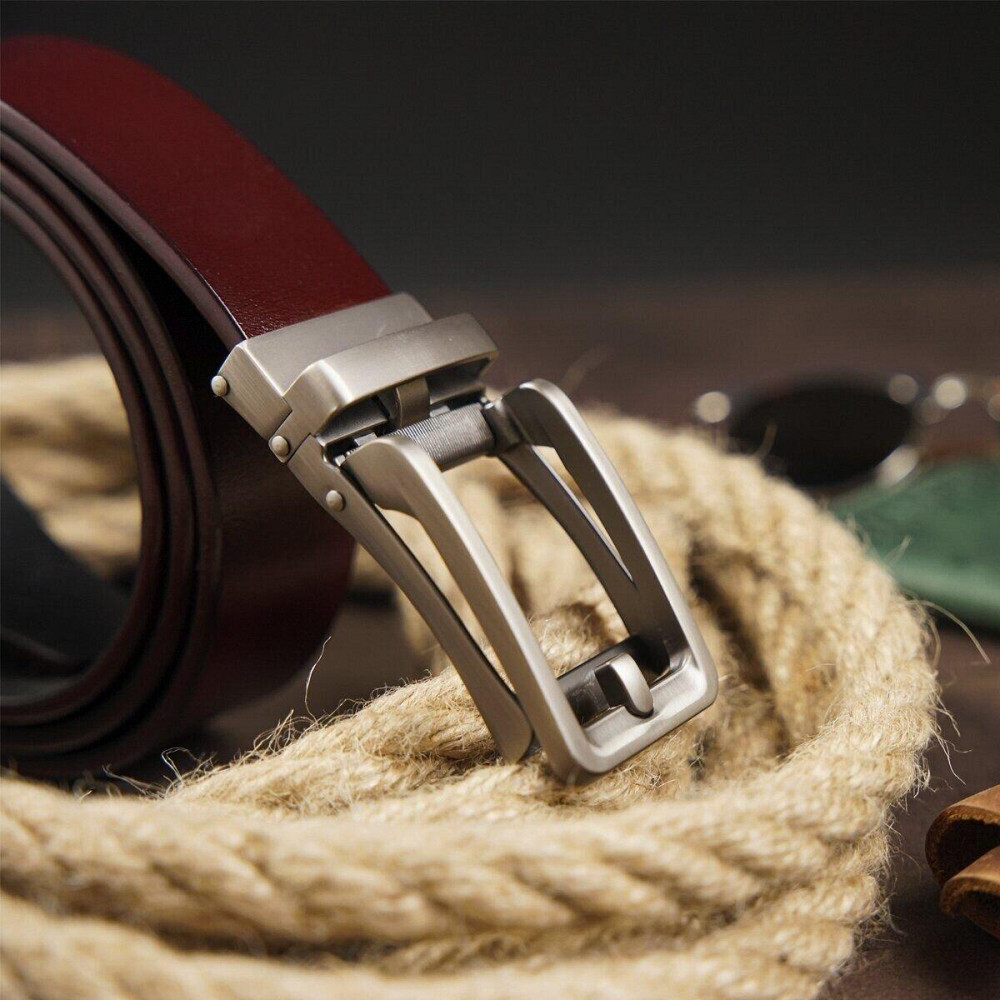 Ремінь чоловічий зі стильною пряжкою Vintage 20307 Коричневий Київ - фото 8