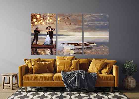 Модульная картина в гостиную / спальню   Закохані    ART-314_3A 70х130 см Киев