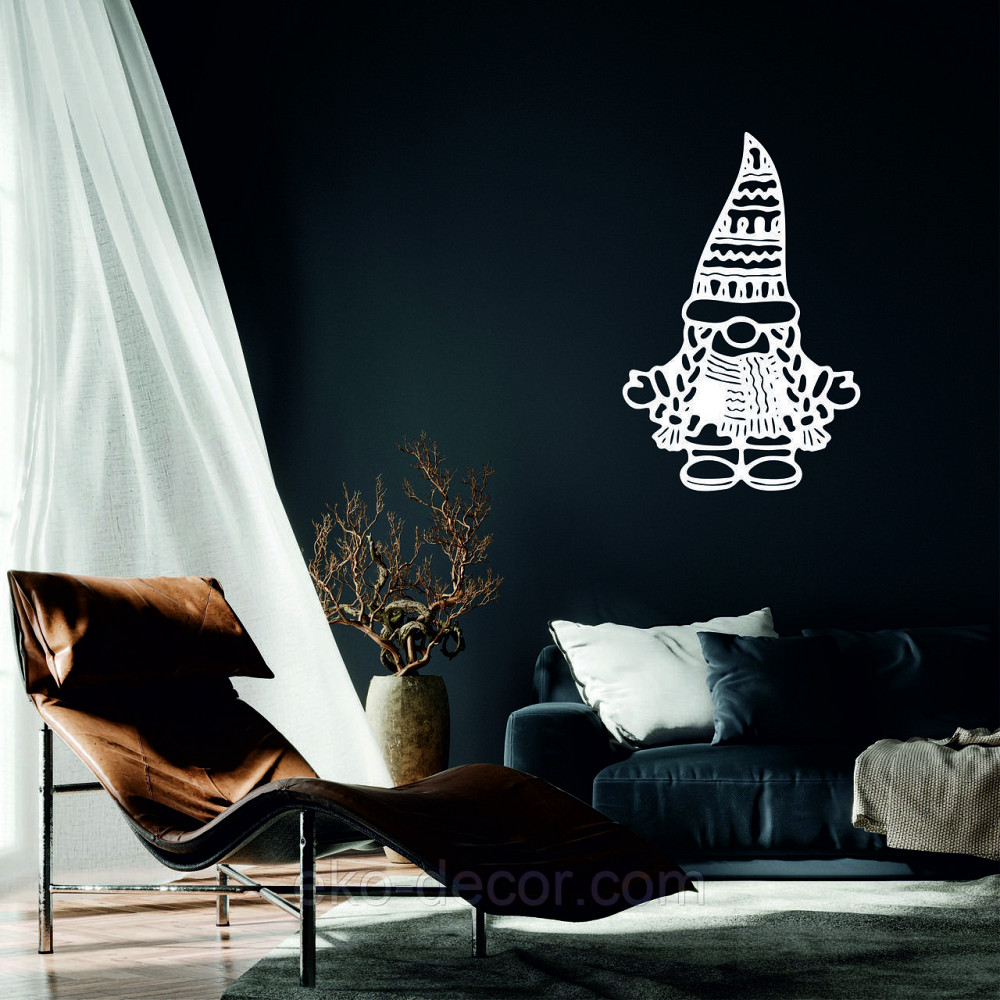 Декоративное настенное Панно «Гном», Декор на стену 110*72 см, Белый Киев - изображение 1