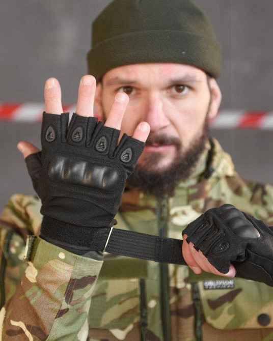 Перчатки тактичні black безпалі ВТ6244 Одеса - фото 9