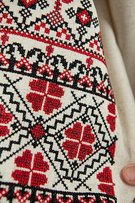 Вишиванка для дівчаток, довгий рукав натуральна лляна р.140 топ Київ - фото 3