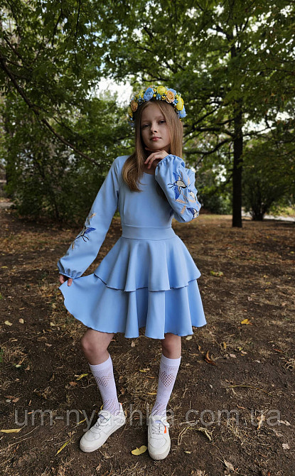 Дитяче плаття з вишивкою на рукавах Поділля-ластівки Кривий Ріг - фото 3