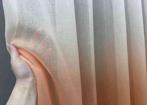 Тюль VR-Textil 577т Растяжка «Омбре» на батисте (под лен) с утяжелителем Терракотовый с белым 300х230 см (42-0697) Киев