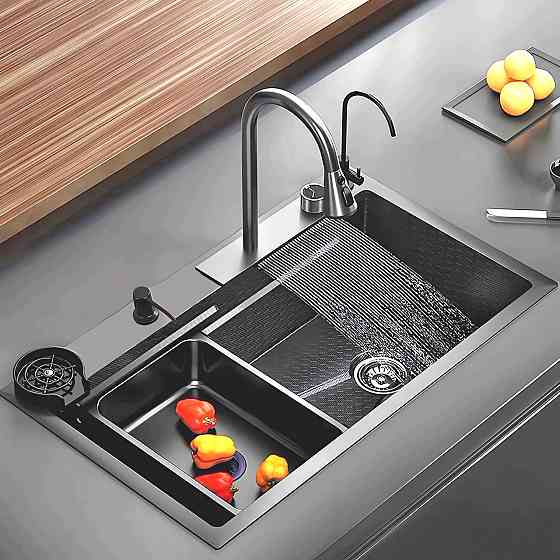 Кухонна раковина водоспад Willda, кухонна мийка водоспад ручної роботи 75х46х22 (170897123) Київ