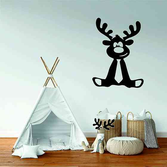 Декоративное настенное Панно «Олень», Декор на стену 110*80 см, Черный Киев