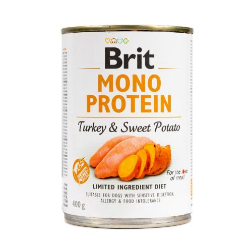 Корм влажный Brit Mono Protein Turkey and Sweet Potato для собак с индейкой и бататом 400 г Киев - изображение 1