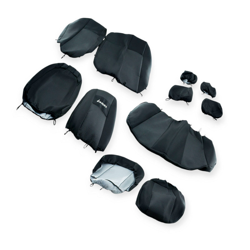 Чохли Шевроле /заз Ланос знімні підголівники, 4 підголівники, чорні тканина салону Мукачево - фото 1