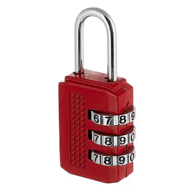 Замок навесной 23 мм с кодом бордовый Киев - изображение 1
