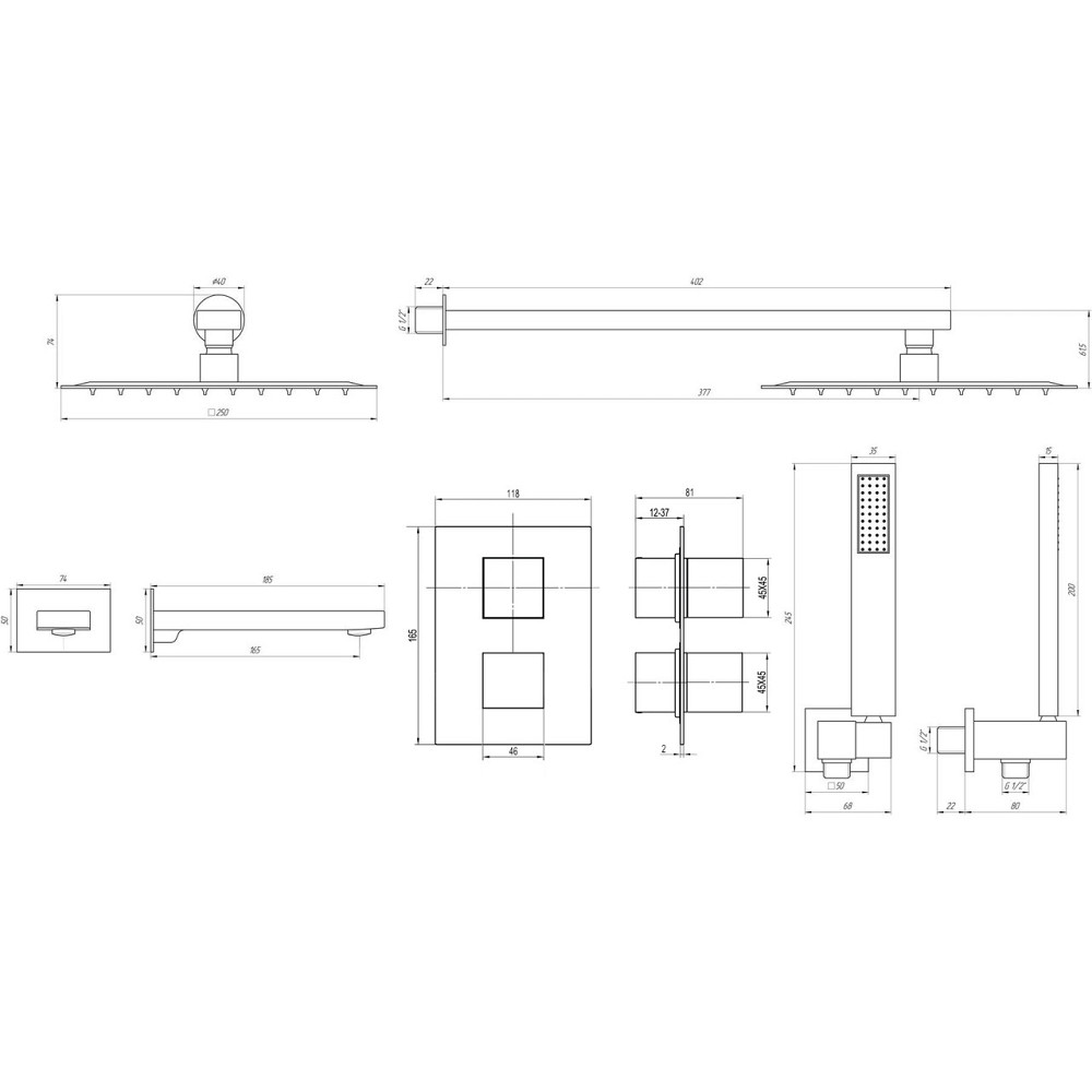 Змішувач для душу вбудований TOPAZ ODISS TO 08117-L03-TT (000022254) Київ - фото 7