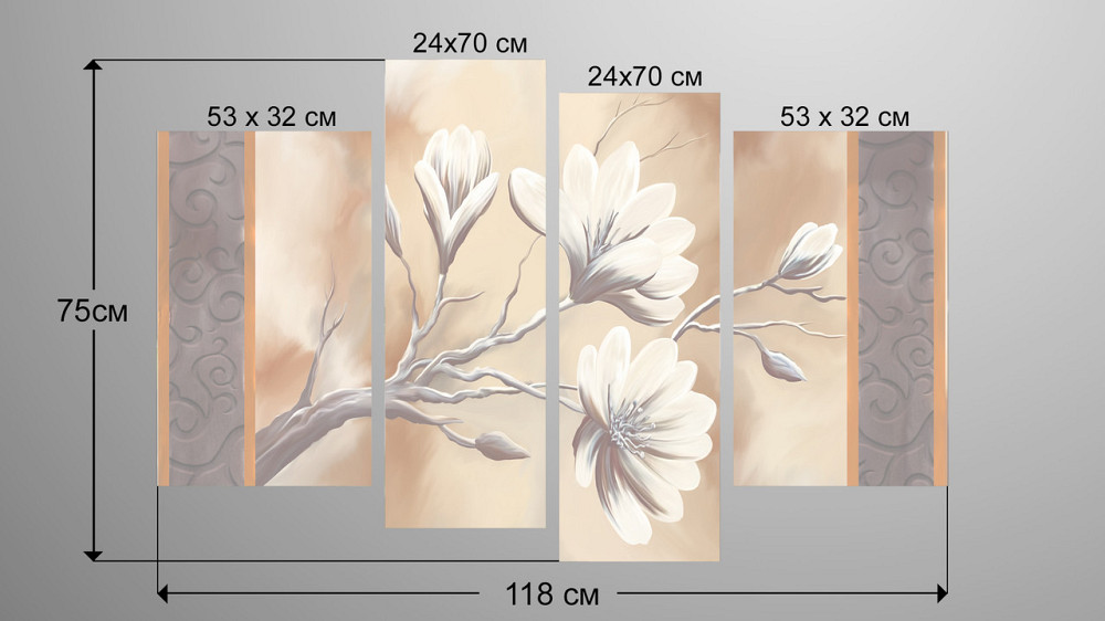 Модульная картина Абстракция Цветы Art-101_4 Киев - изображение 3