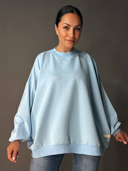 Світшот жіночий MY CITY 3044 широкий оверсайз супер вільного крою великі розміри, блакитний, one size Київ - фото 11