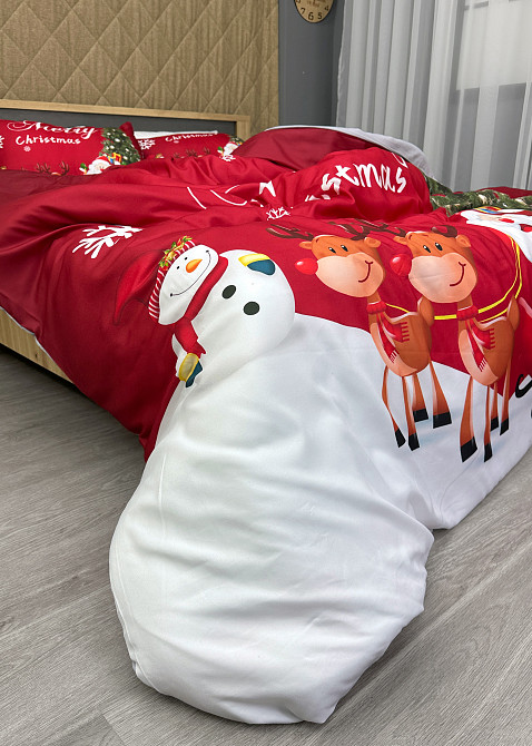 Комплект постільної білизни Фланель, Epico Євро 200х220 з Різдвяним принтом (88-202) Київ - фото 8