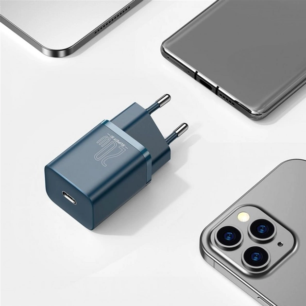Сетевое зарядное устройство Baseus Super Si Quick Charger 1C 20W EU, цвет голубой CCSUP-B03 Одесса - изображение 6