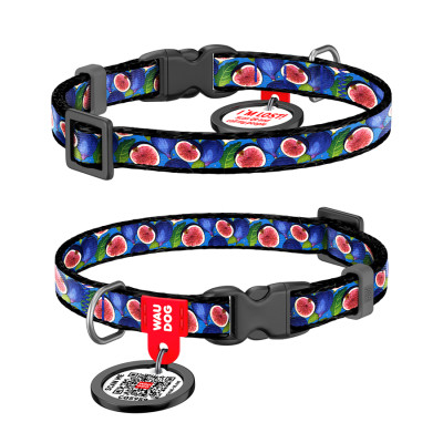 Нашийник для тварин WAUDOG Nylon з QR паспортом "Інжир" для котів та дрібних порід собак, XS (278-4053) Вінниця - фото 1