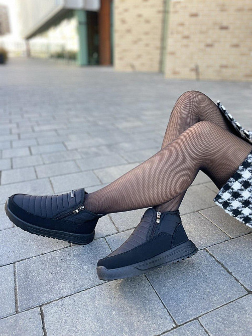 Прогресс Дутіки жіночі Progress чорні плащівка зимові (5301) Коломия - фото 10