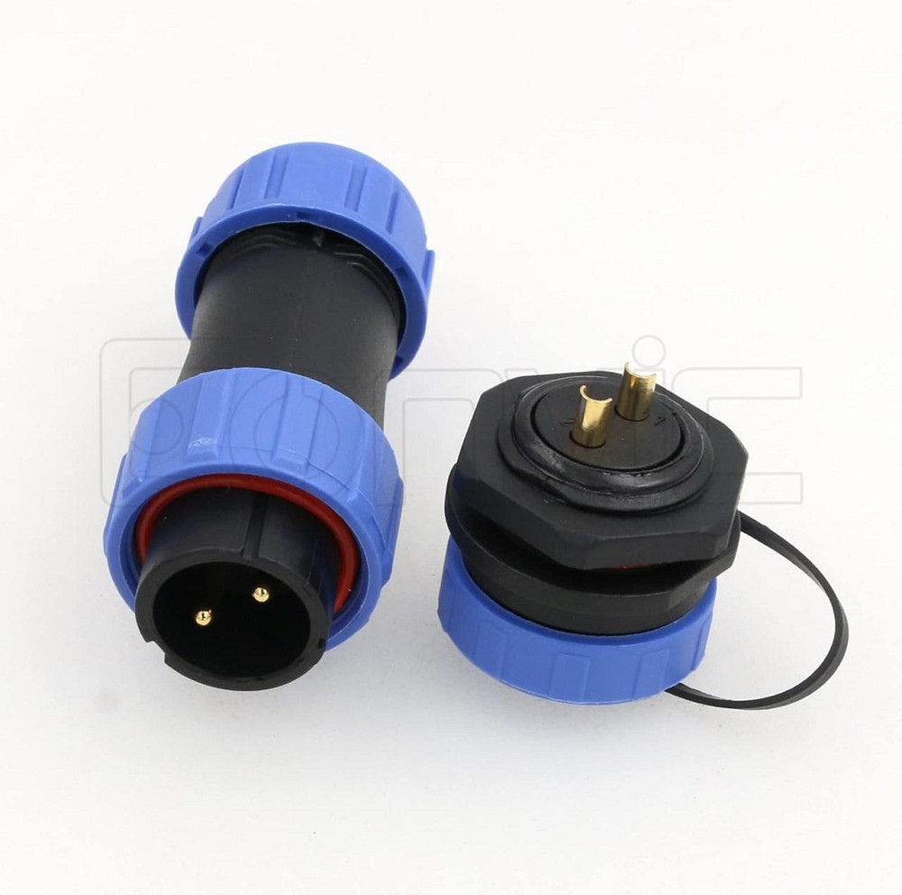 Авиaционный разъём Eonvic HE21 Золотой 2-pin панельный/кабельный IP68 30A 500V силовой герметичный Киев - изображение 5